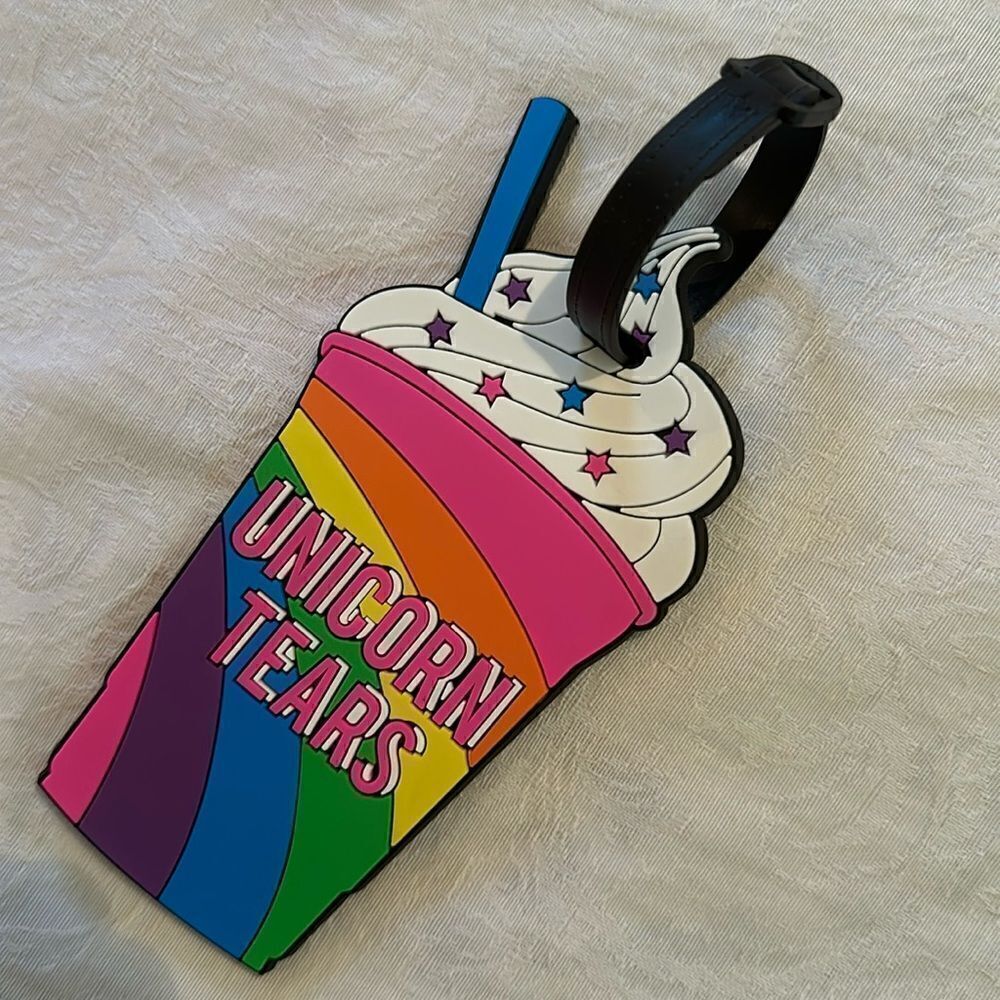 Luggage Tag Silicone Unicorn Tears Milkshake Rainbow